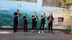 عرض لفرقة الآلات النحاسية لكشاف النادي الاسلامي في مدرسة يافا الشاملة